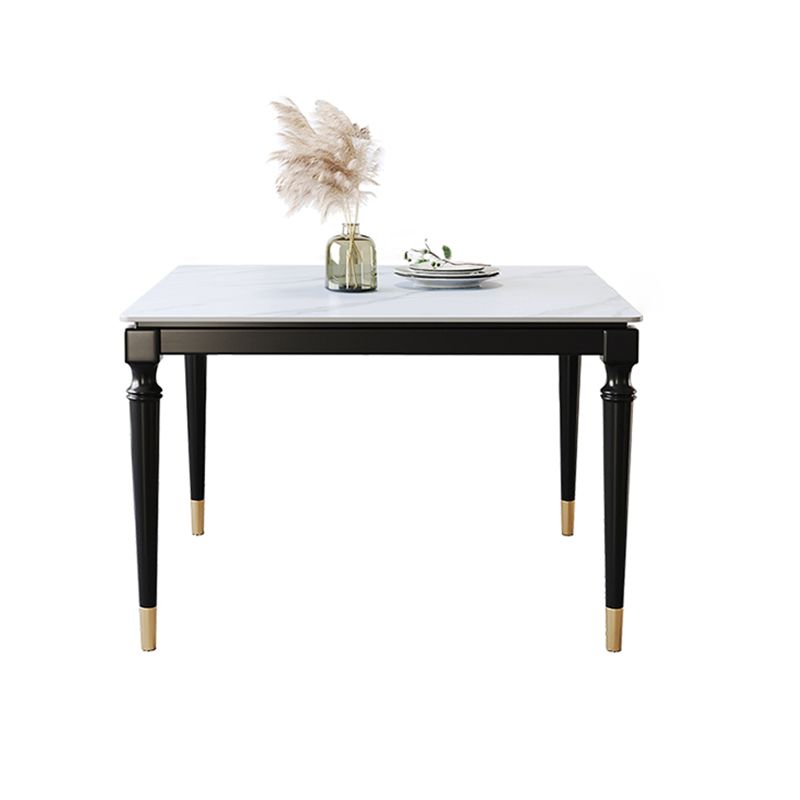 Stone Dining Site Table Industrial Style 4 Legs Dining Table for Kitchen Home