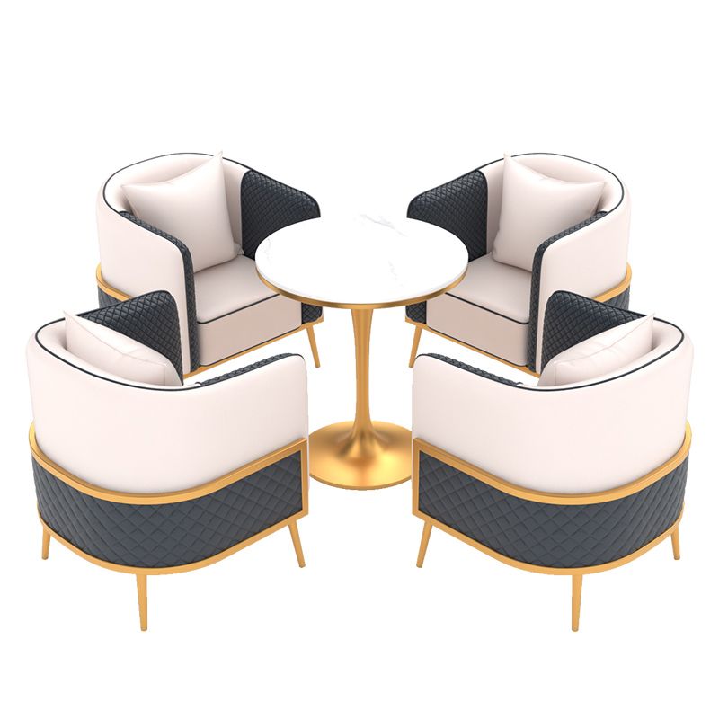 Traditionele luxe stenen eettafel, ronde dinettetafel voor eetkamer
