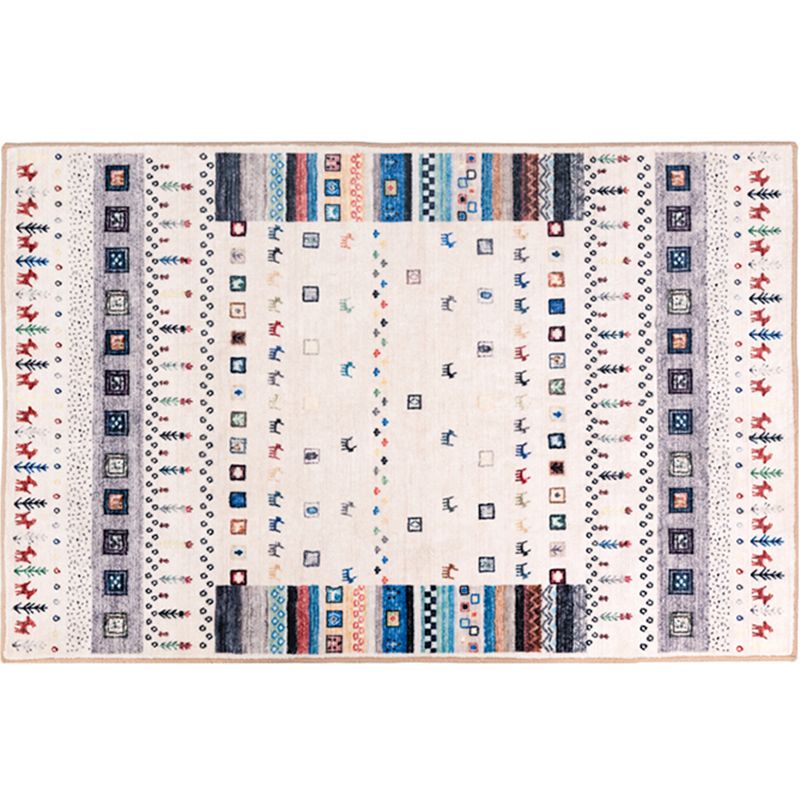 Moroccan Home Area Rug Multi-Colored Pattern Carpet Polypropylene Pet-Friendly Machine Wash Rug