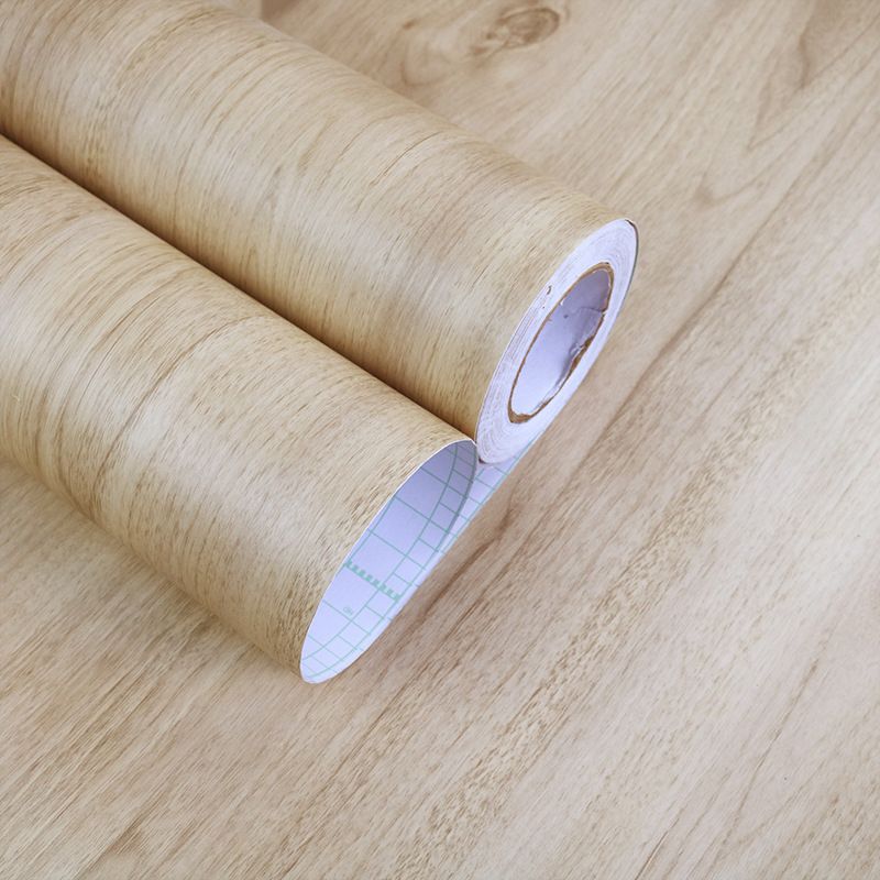 Faux Wood Wallpaper Roll Peel and Paste Industrial Living Room Wall Decor, 6.5 sq-ft