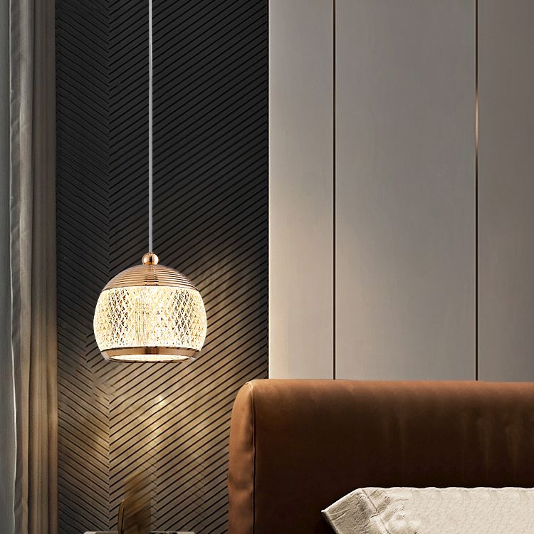 Modern Style Geometry Shape Hanging Light Metal 1 Light Hanging Light Fixture in Gold