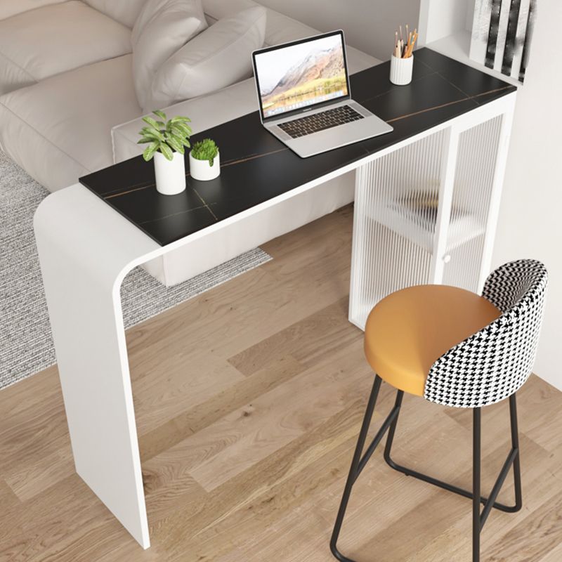 Modern Style Stone Rectangle Bar Height Pub Table for Living Room
