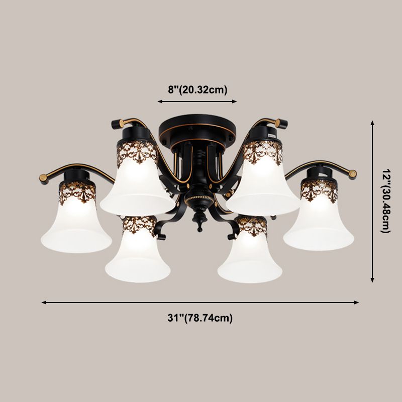 Eenvoudige inbouwplafondlamp Moderne plafondlamp met glazen kap voor woonkamer