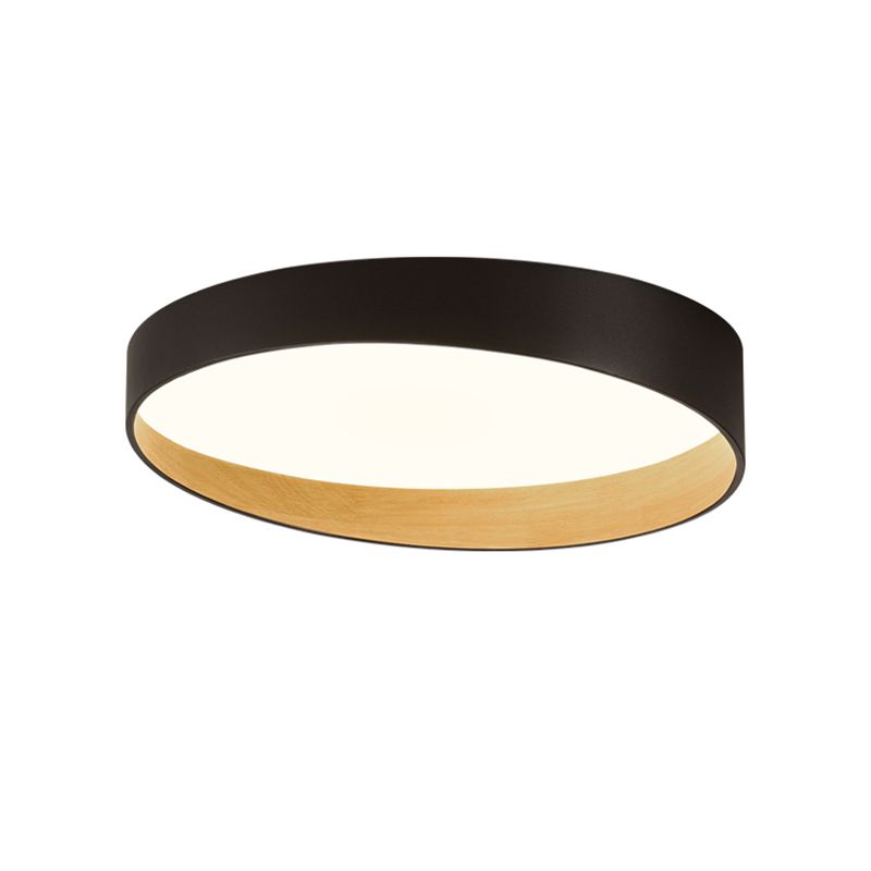 Round Bedroom Ceiling Light Fixture Metal LED Minimalist Style Flush Mount Lighting
