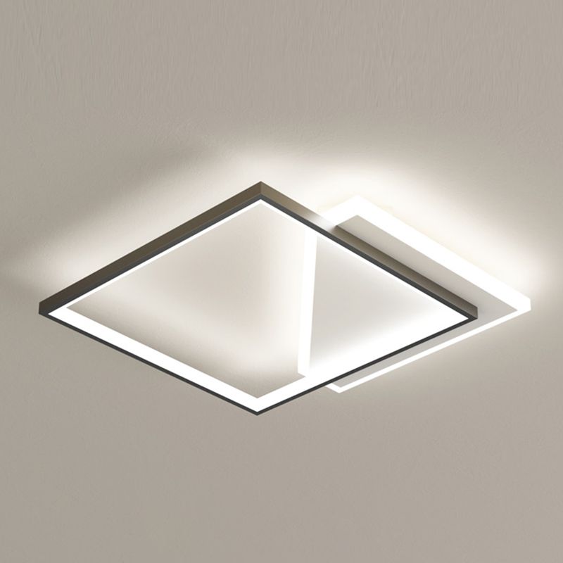 Metal cuadrado de la forma de la luz de techo de color moderno estilo moderno 2 luces de montaje de iluminación en negro