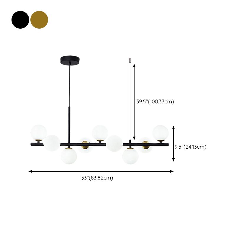 Ball Shape Glass Island Chandelier Modern Style Multi Lights Island Ceiling Light
