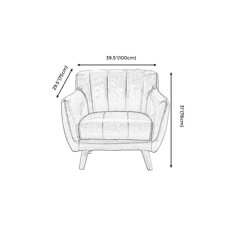 Modern Stain-Resistant Leather Sofa Square Arm Settee with Tight Back