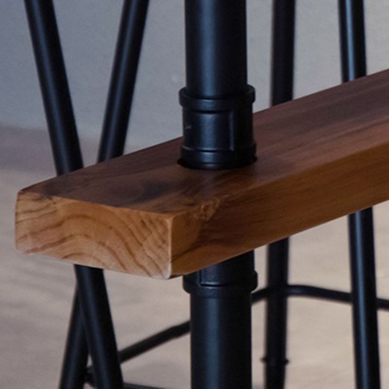 Modern Pub Height Dining Table Iron Solid Wood Pub Table for Living Room