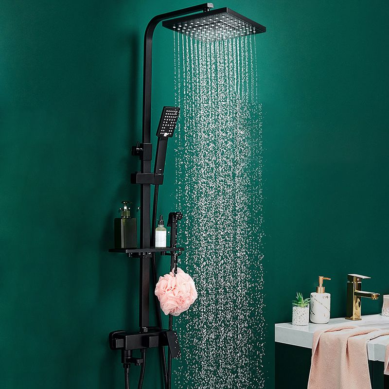 Contemporary Style Shower System Spot Resist Wall Mounted Copper Shower System