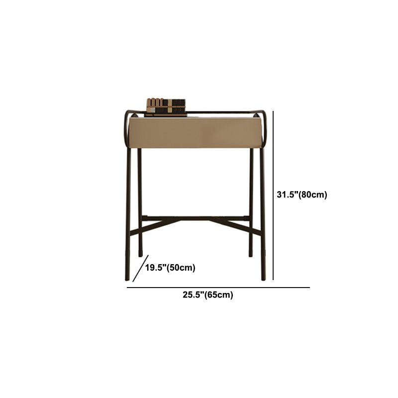 Stone Top Mirrored Make-up Vanity Metal Dressing Table Set with Stool