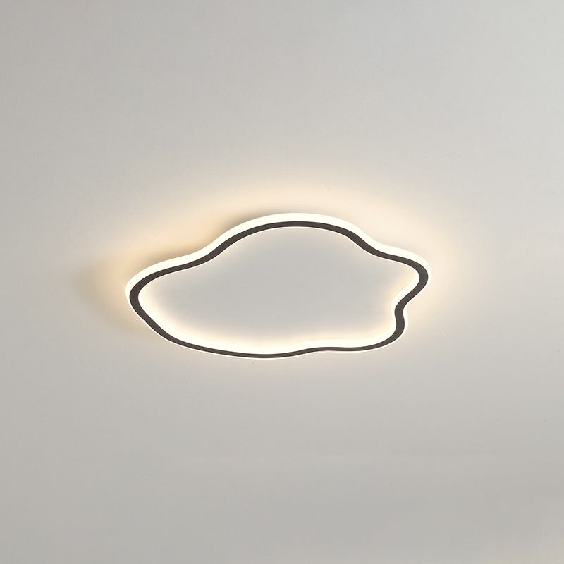 1-Light Waves Flush Ceiling Light Fixtures Modern Style Acrylic Flush Mount Lighting