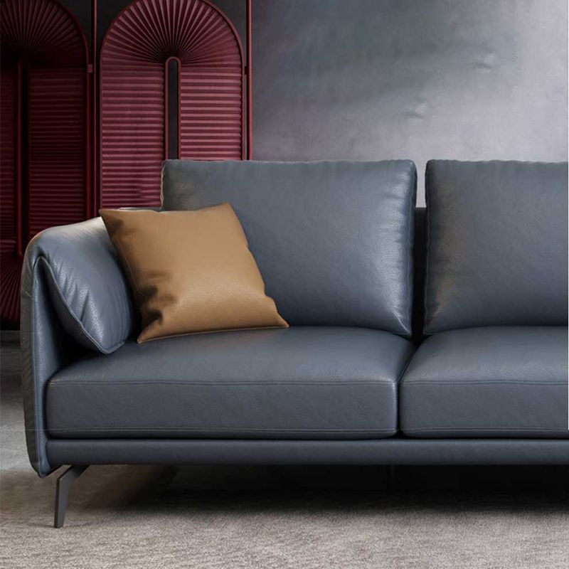 Leather Padded down Seat with Pillow Back Sectional Grey/black/brown/blue Sofa