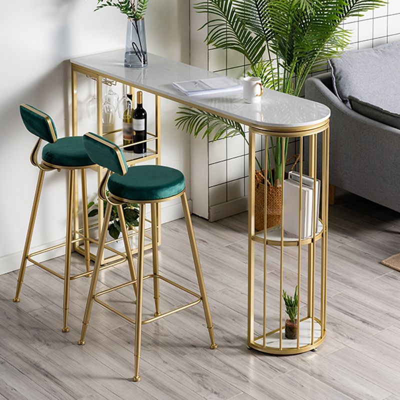 Glam Pub Table Specialty Bar Height Bar Table with Double Pedestal for Indoor