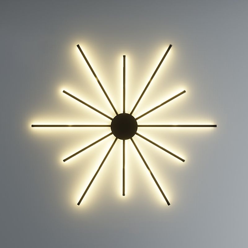 Postmodern Metal Black Wall Sconce Multi Light Led Wall Mounted Light for Bedroom