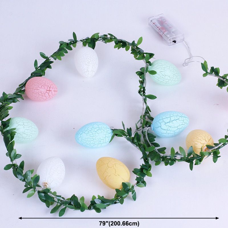 Green Vine and Egg String Lamp Decorative 10-Light Plastic Festive Light