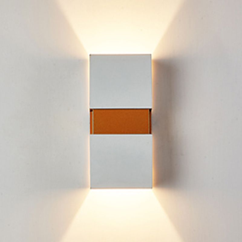 Luz de pared de aluminio de estilo moderno Cuboid 2 luces LED Pared Splock para al aire libre