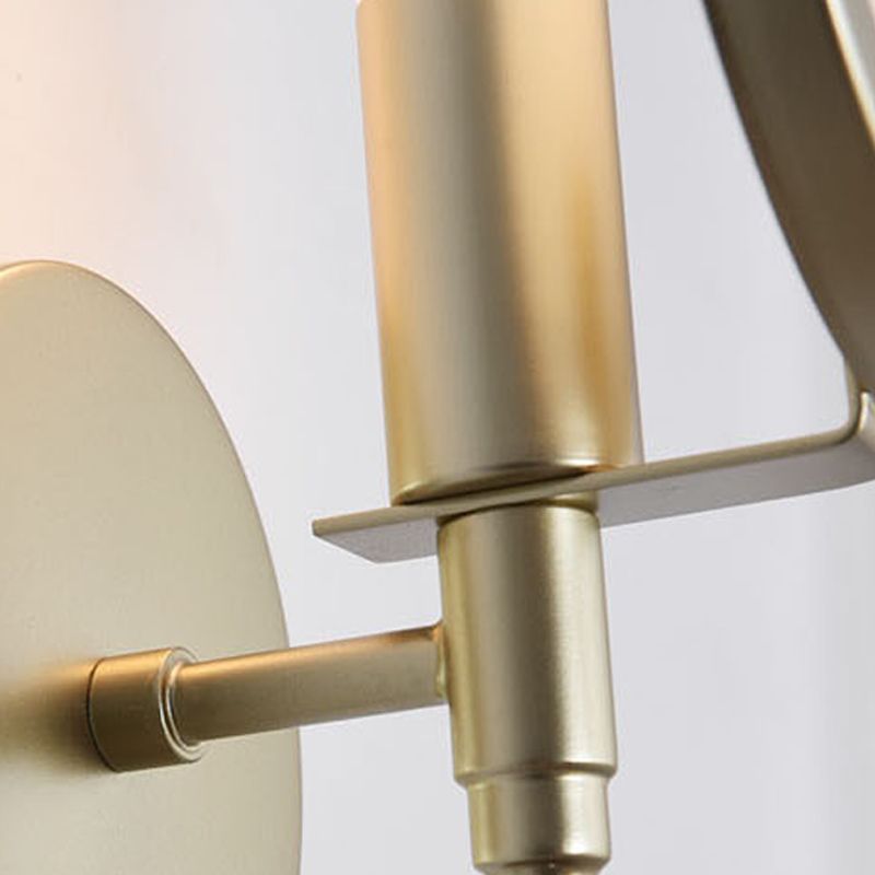 Nordic Metal Wall Light Round Shape 5" Wide Wall Sconce with Mica for Living Room