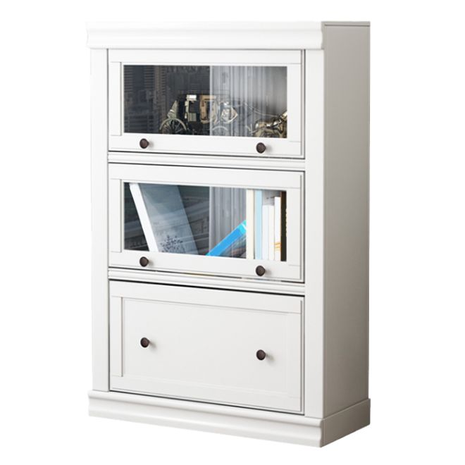 Contemporary Standard Bookcase Wooden Closed Back Bookshelf With Cabinet