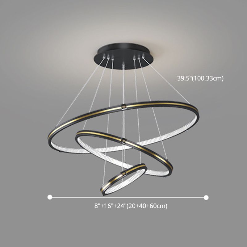 Simplicidad moderna Lámpara de araña orbicular acrílico Luces colgantes para colgantes para restaurante