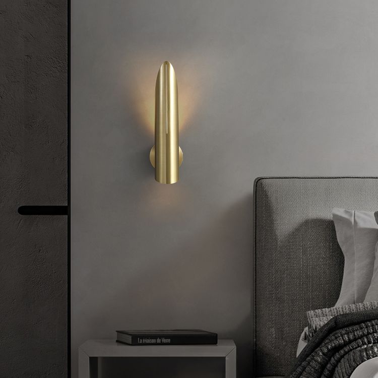 Shaded Metal Sconce Light Fixture Contemporary Wall Mounted Light Fixture for Bedroom