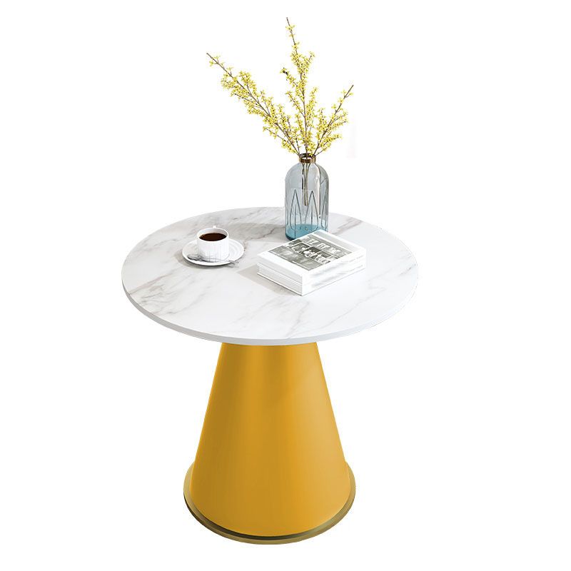 Mesa de comedor de piedra redonda Sala de estar moderna Mesa de comedor informal