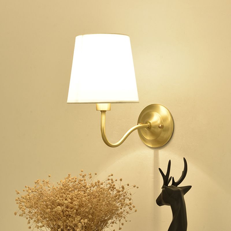 Modern Simple Style Geometric Shade Wall Sconce Metal and Glass 1 Light Sconces in Gold Finish