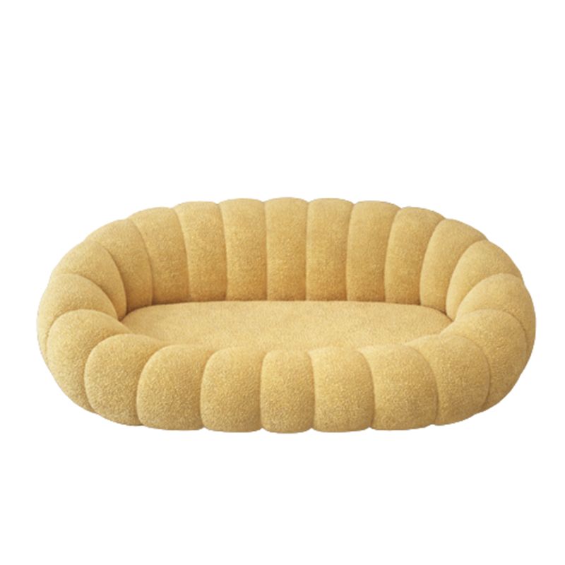 Contemporary Wool Sofa with Swen Pillow Back for Living Room