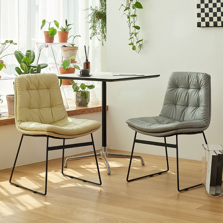 Sillas de comedor estilo moderno Sillones de comedor de cocina con patas de metal
