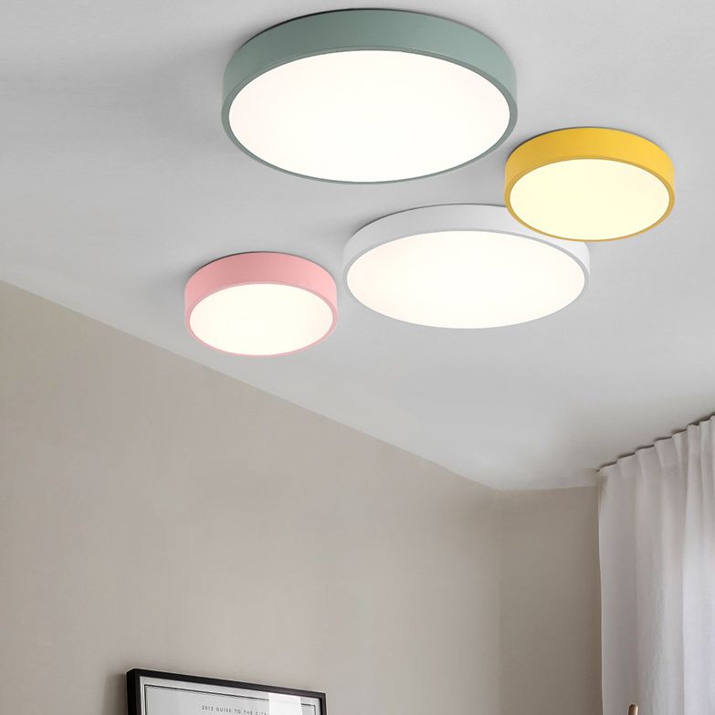 Minimalistische Macaron inbouw LED-lamp rond plafondarmatuur met acrylkap