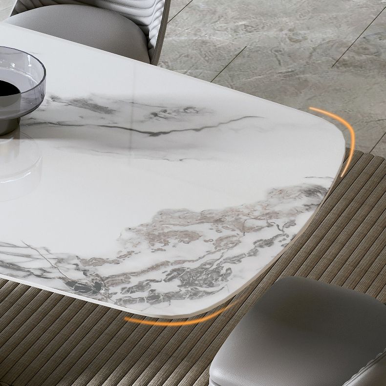 Luxurious 1/2/4/5/7 Pieces Rectangle Dining Set Sintered Stone Top Dinette Table Set