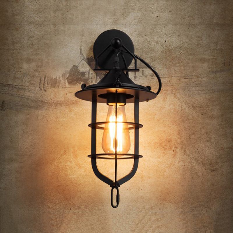 Industrial Wall Light Fixture Metal 1 Light Wall Mounted Lighting for Living Room