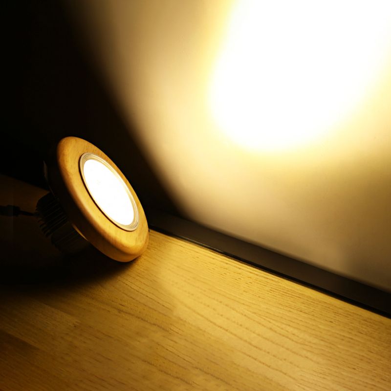 Plafonnier LED pour couloir circulaire, luminaire de plafond en bois de Style concis moderne