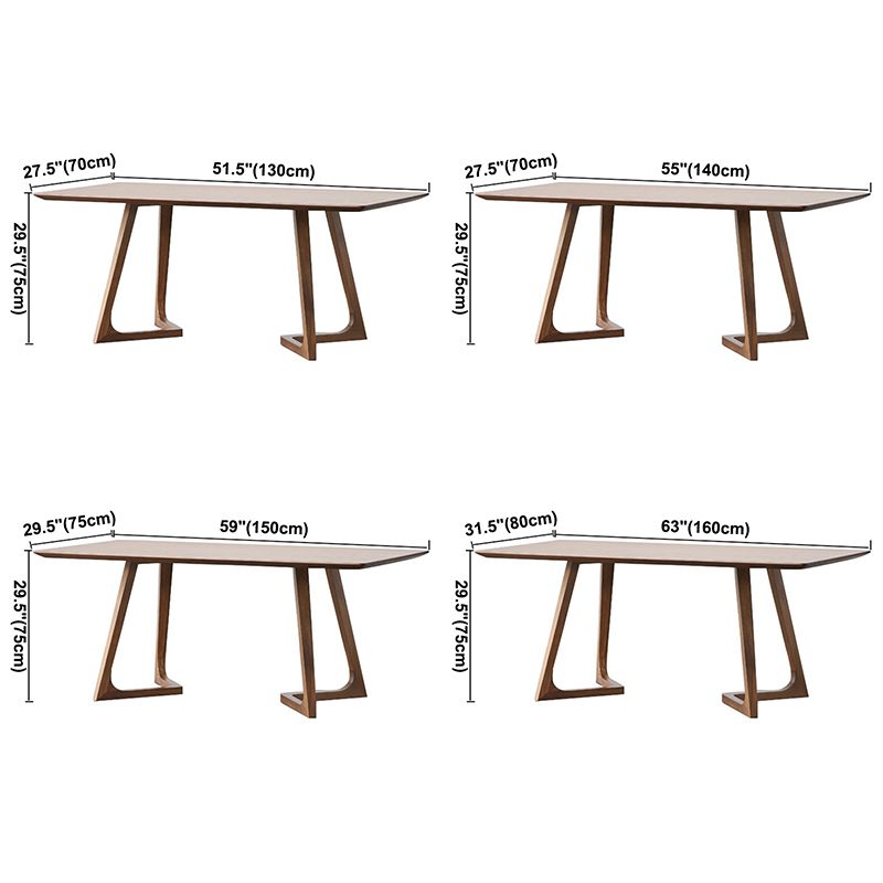 Eigentijdse stijl massief hout rechthoekige eettafel sleeëntafel voor thuis