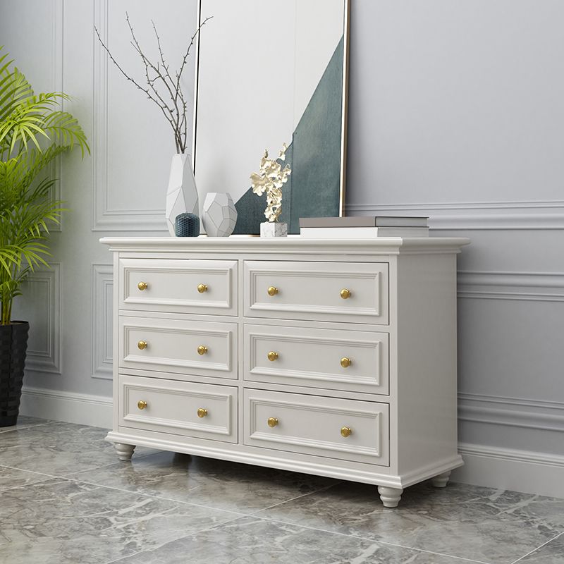Traditional Storage Chest Solid Wood White Dresser , 23.33-inch Width