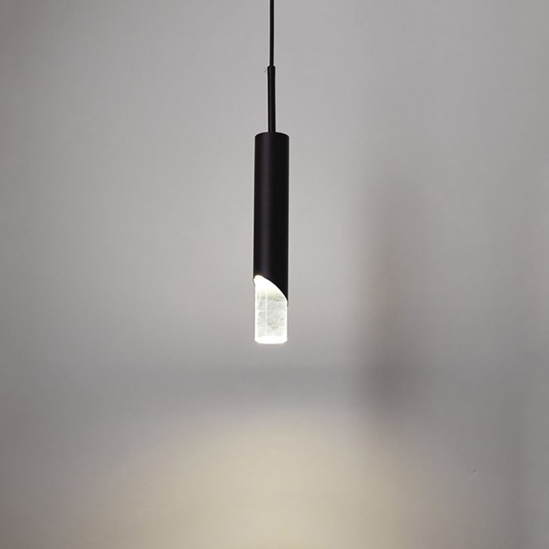 Moderner Stil 1-Licht hängende Anhänger Lichter Acrylzylindrische Anhängerleuchten