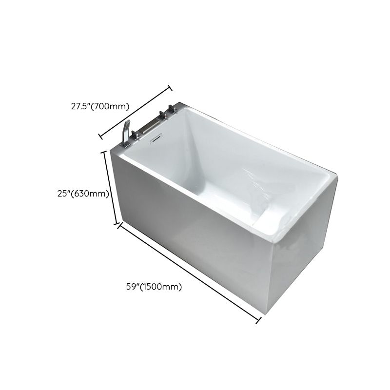Acrylic Soaking Bathtub Antique Finish Rectangular Bathtub (Shelf not Included)