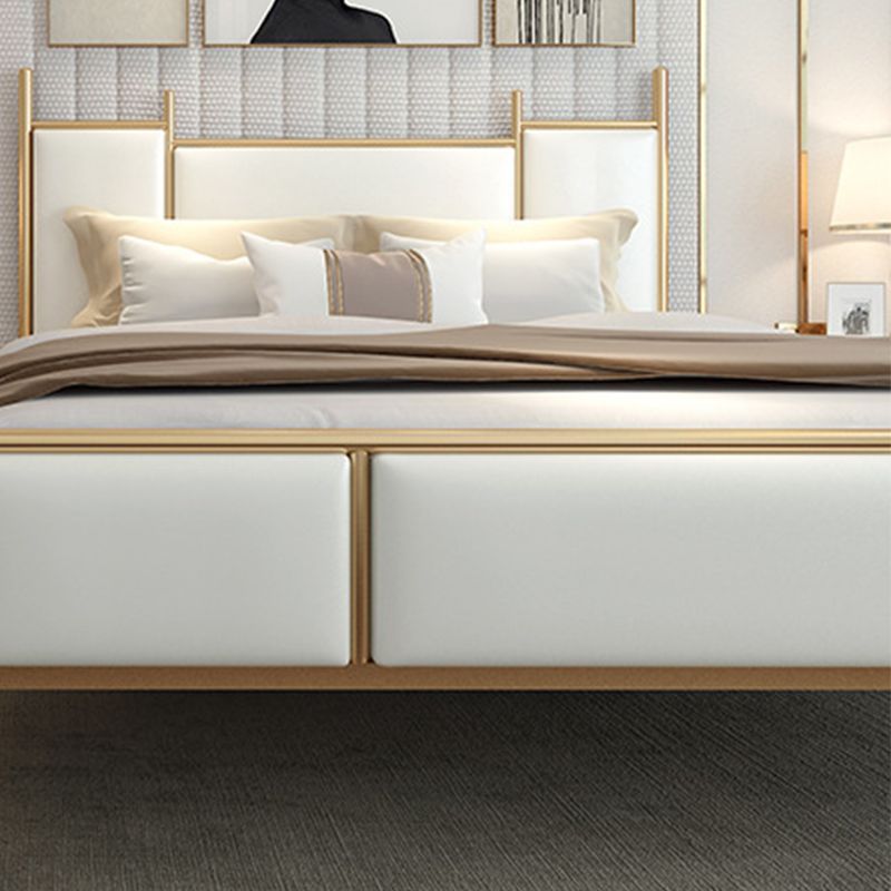 Metal Bed Frame Contemporary Standard Bed with Custom Gold Legs