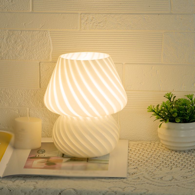 Ultra-modern Simplicity Gourd Table Lamp Hand-Blown Glass Nightstand Lamp for Bedroom