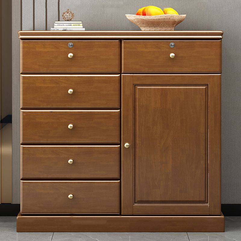 American Traditional Storage Chest Solid Wood Dresser with 6 Drawers