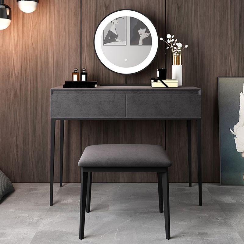 Contemporary Solid Wood Vanity Makeup Table Set 2-Drawer Vanity Dressing Table
