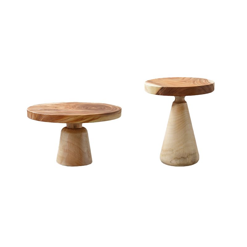 Contemporary Coffee Table Brown Pedestal Coffee Cocktail Table
