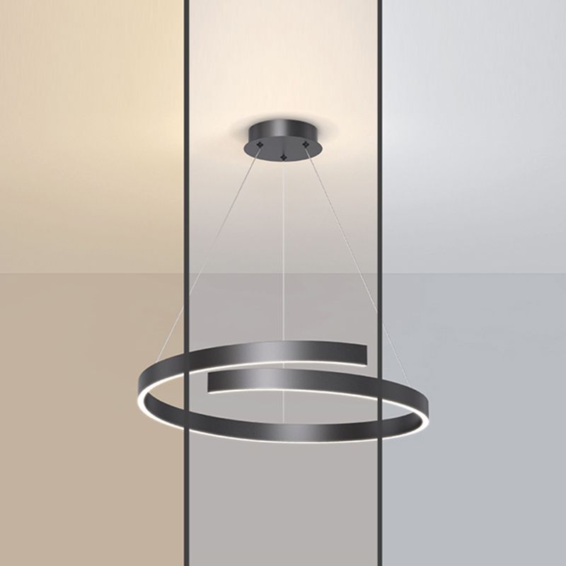 Lineaire vorm metalen hanglamp lichtbeveiliging modern hangende lamp met één licht