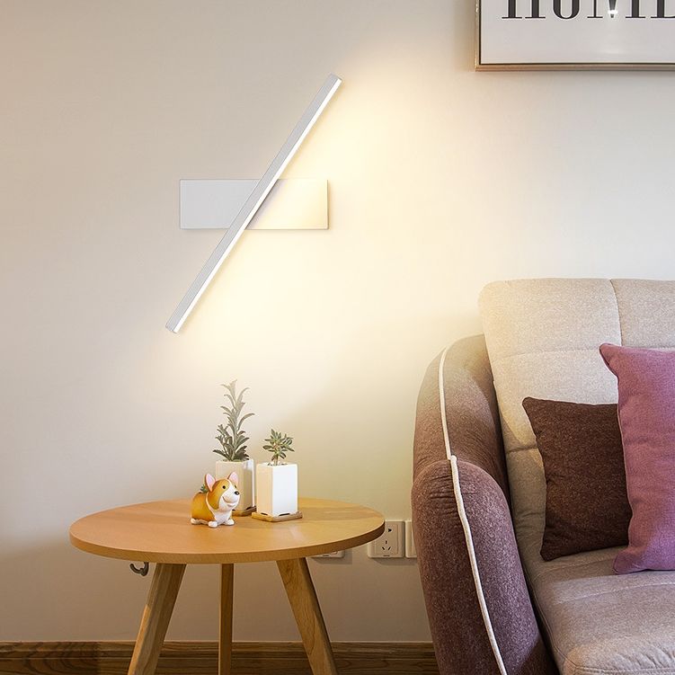 Lámpara de pared LED rectangular de aluminio en simplicidad moderna de hierro forjado aplastador de pared giratoria con sombra de silicona