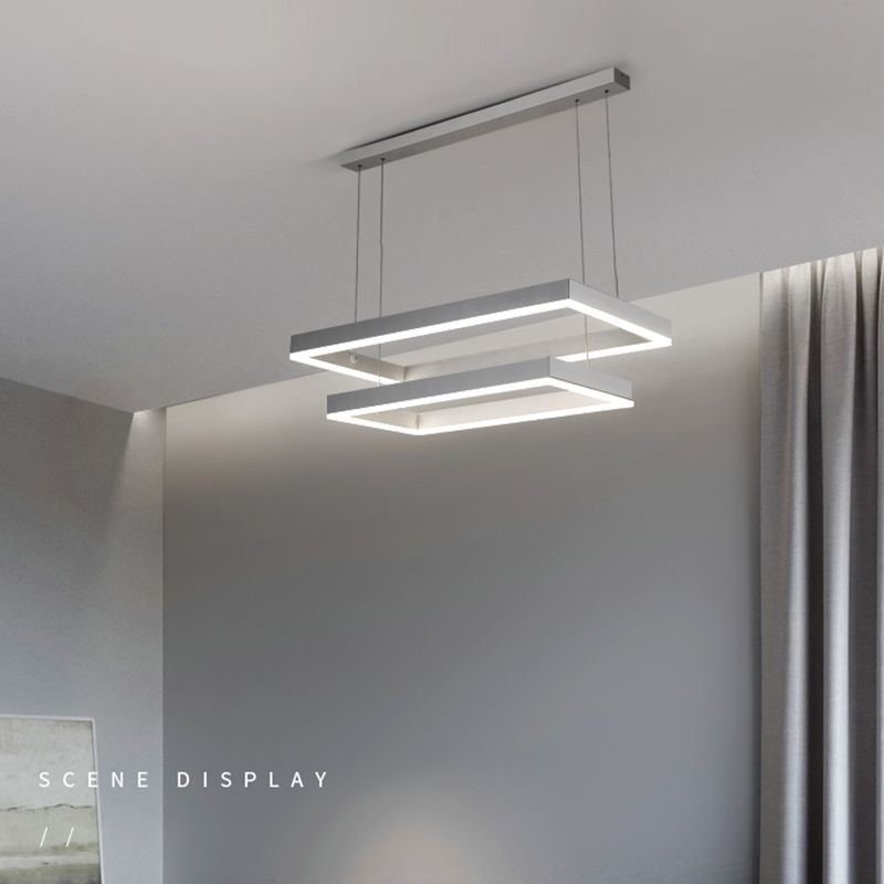 Moderne kroonluchters voor eetkamer Meerdere vierkanten Opgebroken verlichtingsarmaturen voor woonkamer