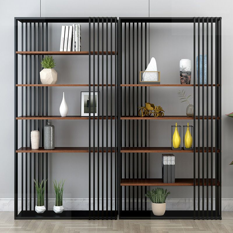 Wooden Standard Bookshelf Industrial Open Back Bookcase with Shelves