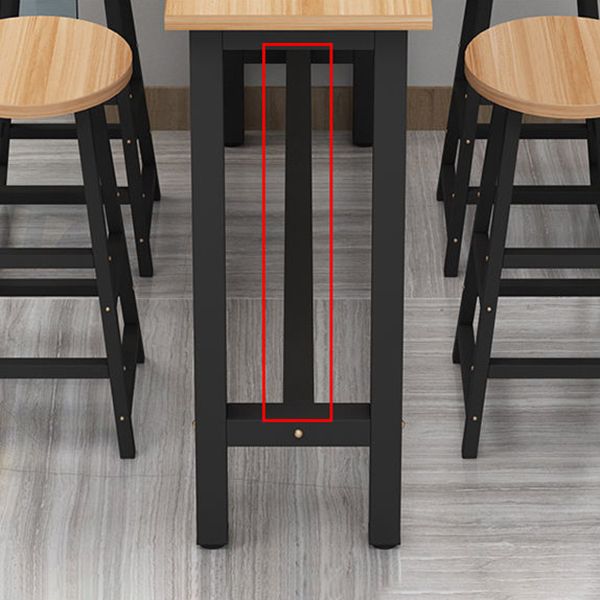 Modern Wood Counter Table Rectangle Top Trestle Base Bar Table