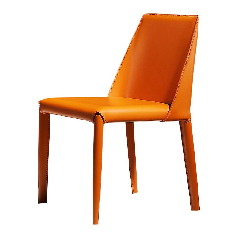 Chaises de salle à manger de style contemporain Chaises d'appoint sans accoudoirs avec pieds en métal pour cuisine (Ensemble de 2)