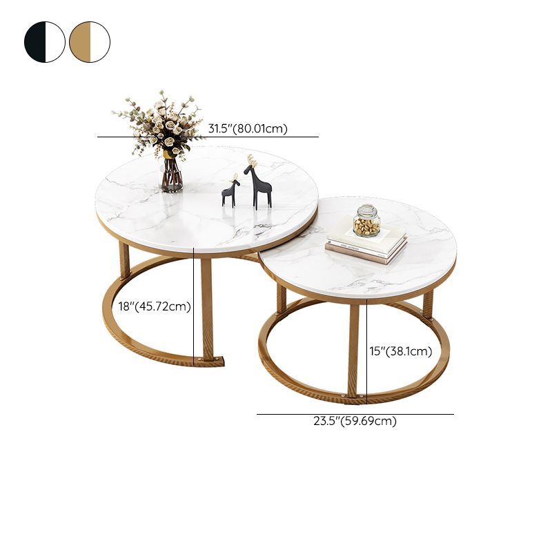 Frame 2 Piece Bunching Tables Slate Round Nesting Coffee Table