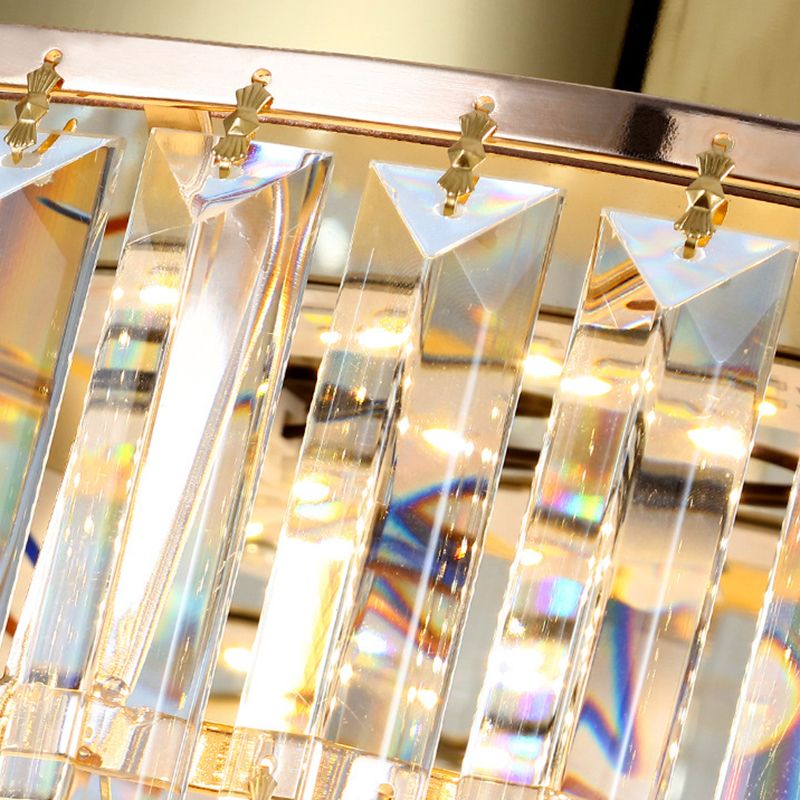 Plafonnier LED rond en cristal K9, luminaire artistique de plafond doré pour le salon