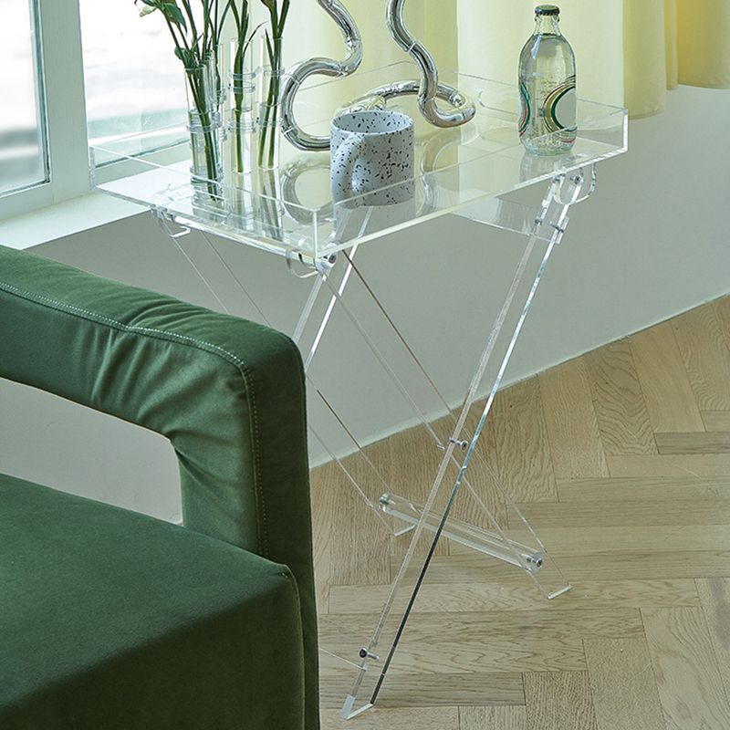 Rectangular Side Table Plastic Modernistic 20.1" W x 14.2" D x 24" H End Table